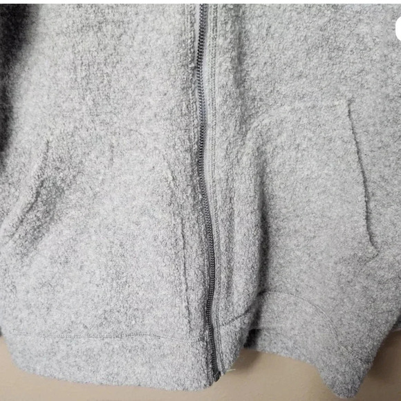 Lululemon So Sherpa Wool Blend Boucle Gray Heather Hooded Zip Jacket size 2 - Picture 10 of 13